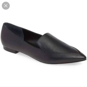 Marc Fisher Black Pebbled Leather Pointed Flats Size 6